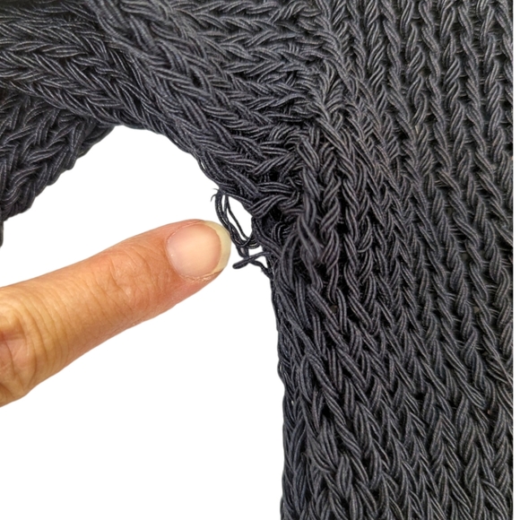 Vince Open Stitch Pullover Sweater Womens XS Black Long Sleeve Quiet Luxury - Picture 6 of 10